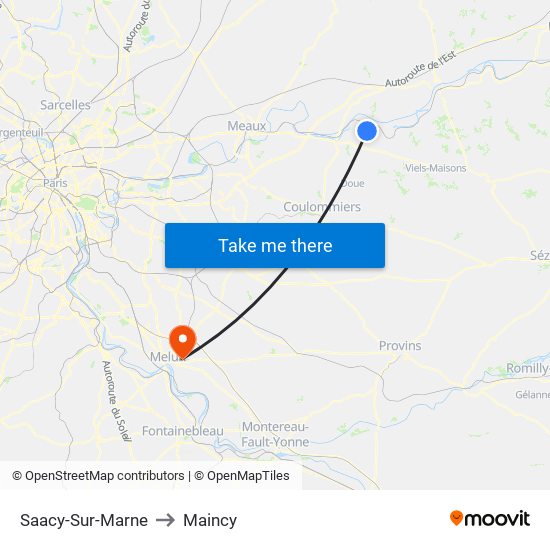 Saacy-Sur-Marne to Maincy map