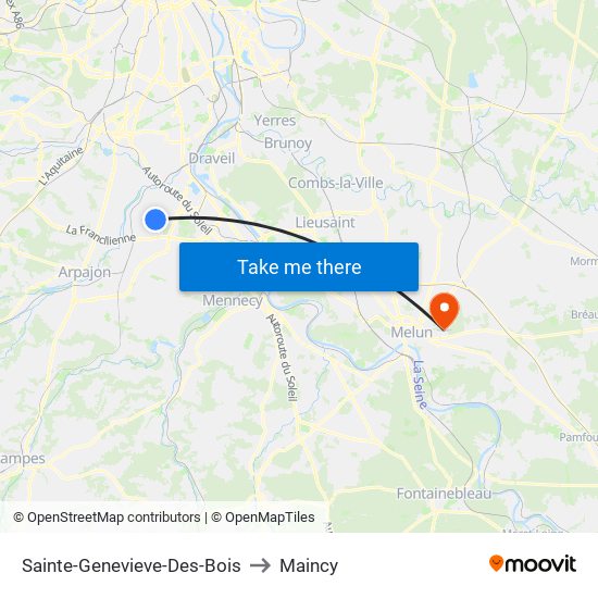 Sainte-Genevieve-Des-Bois to Maincy map