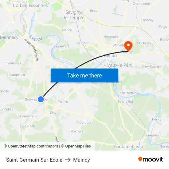 Saint-Germain-Sur-Ecole to Maincy map