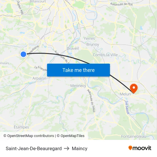 Saint-Jean-De-Beauregard to Maincy map