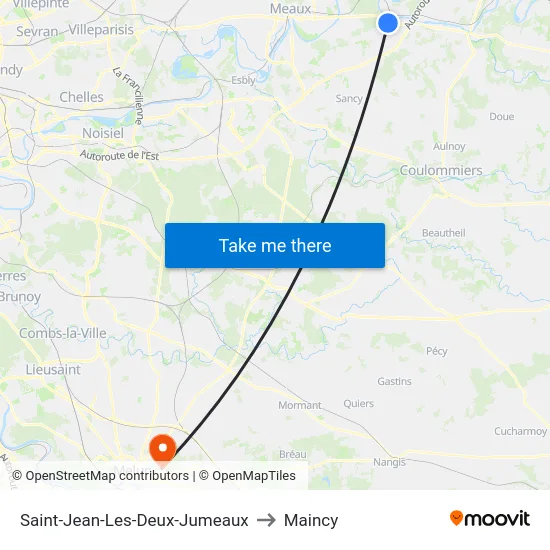 Saint-Jean-Les-Deux-Jumeaux to Maincy map