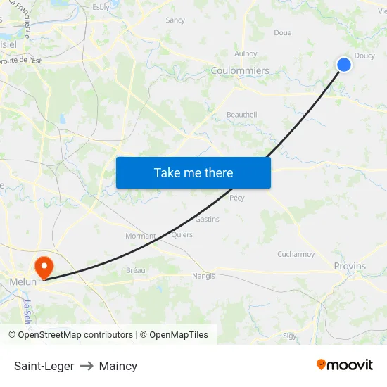 Saint-Leger to Maincy map