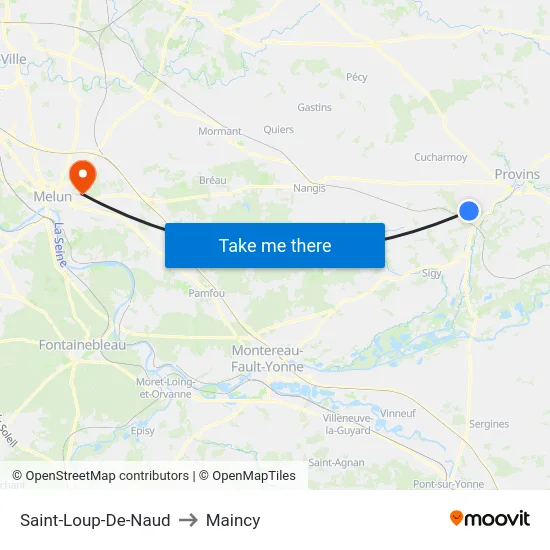 Saint-Loup-De-Naud to Maincy map