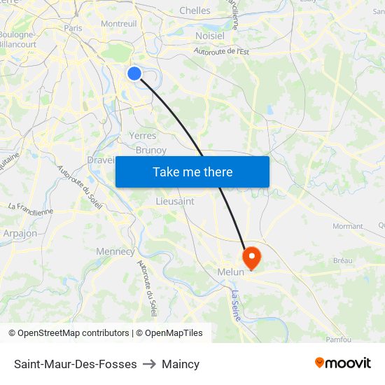Saint-Maur-Des-Fosses to Maincy map