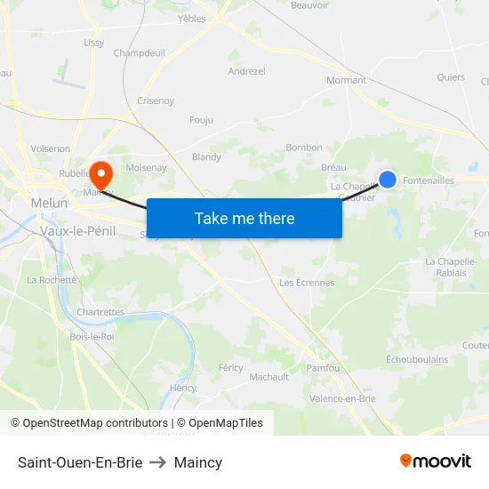 Saint-Ouen-En-Brie to Maincy map