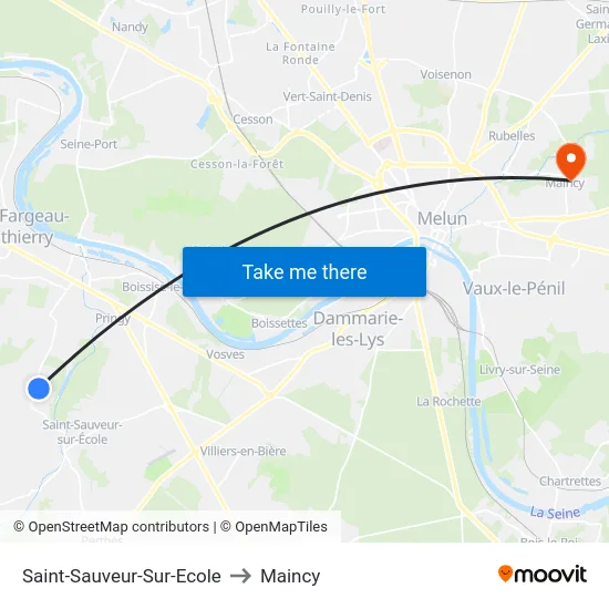 Saint-Sauveur-Sur-Ecole to Maincy map