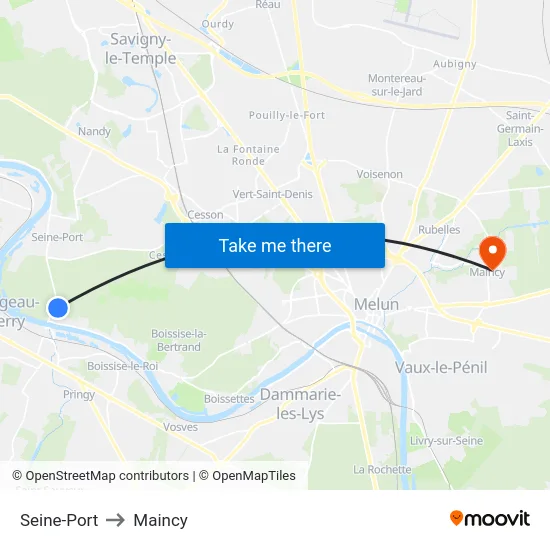 Seine-Port to Maincy map