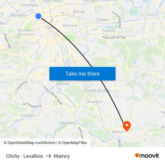 Clichy - Levallois to Maincy map