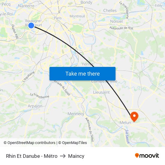 Rhin Et Danube - Métro to Maincy map