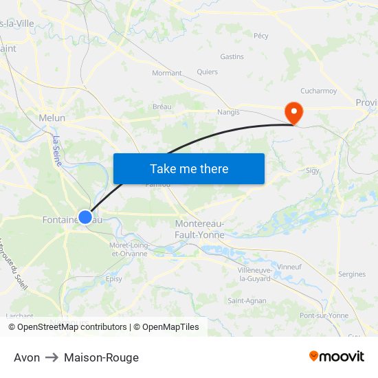 Avon to Maison-Rouge map