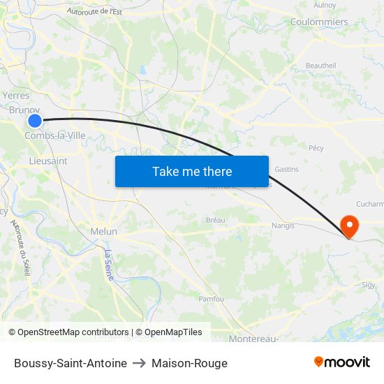 Boussy-Saint-Antoine to Maison-Rouge map