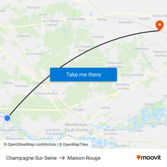Champagne-Sur-Seine to Maison-Rouge map
