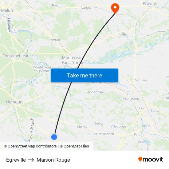 Egreville to Maison-Rouge map
