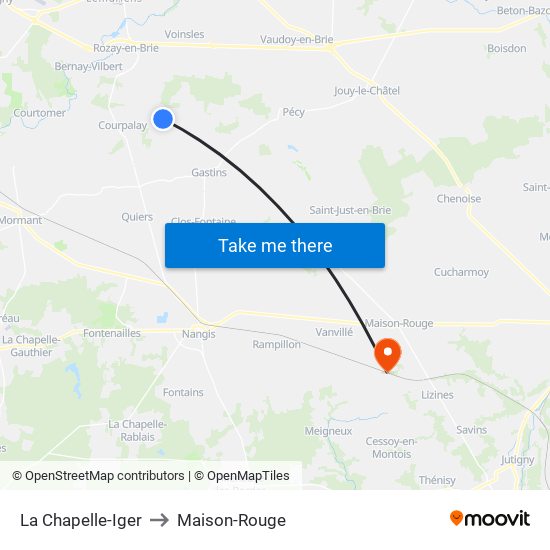 La Chapelle-Iger to Maison-Rouge map