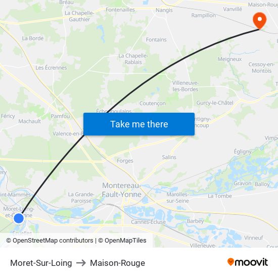 Moret-Sur-Loing to Maison-Rouge map