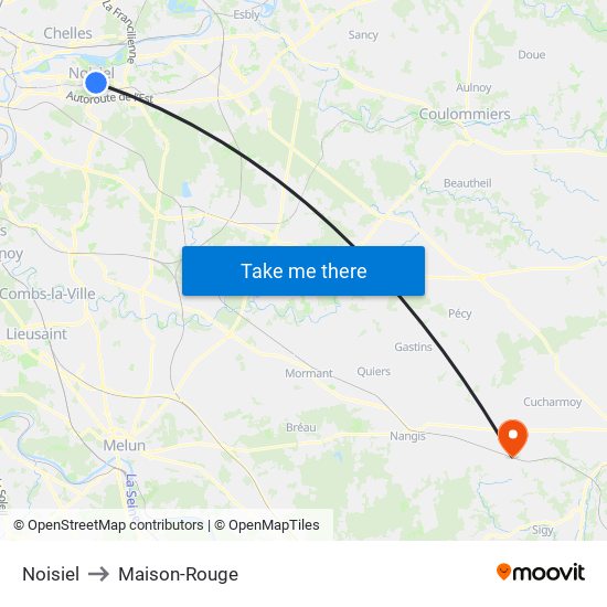 Noisiel to Maison-Rouge map