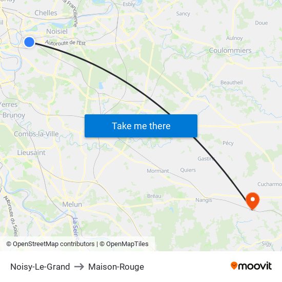 Noisy-Le-Grand to Maison-Rouge map