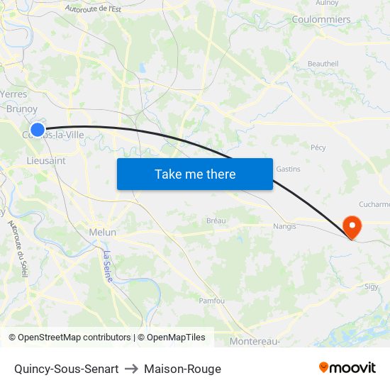 Quincy-Sous-Senart to Maison-Rouge map