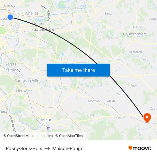 Rosny-Sous-Bois to Maison-Rouge map