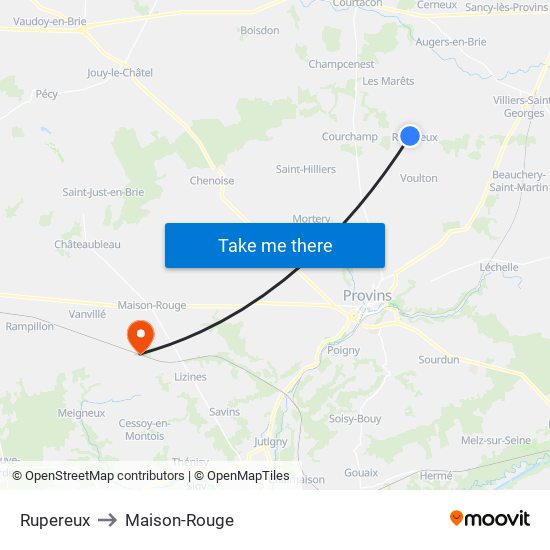 Rupereux to Maison-Rouge map