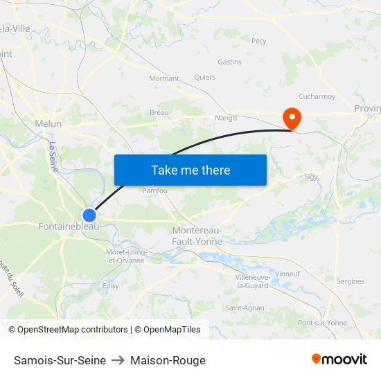 Samois-Sur-Seine to Maison-Rouge map