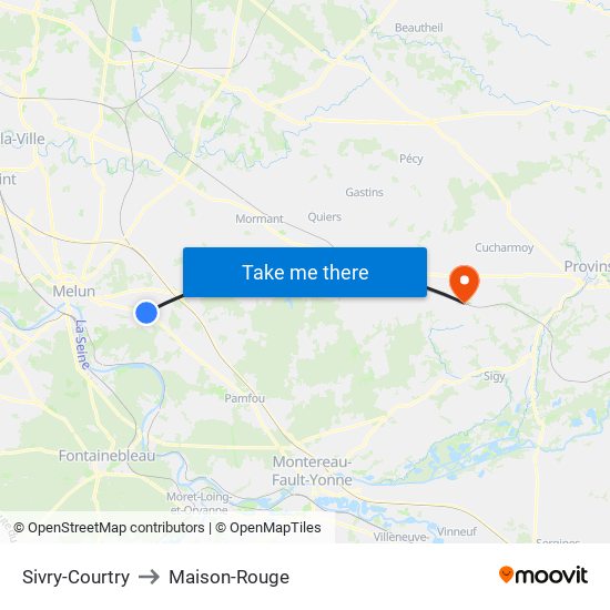 Sivry-Courtry to Maison-Rouge map
