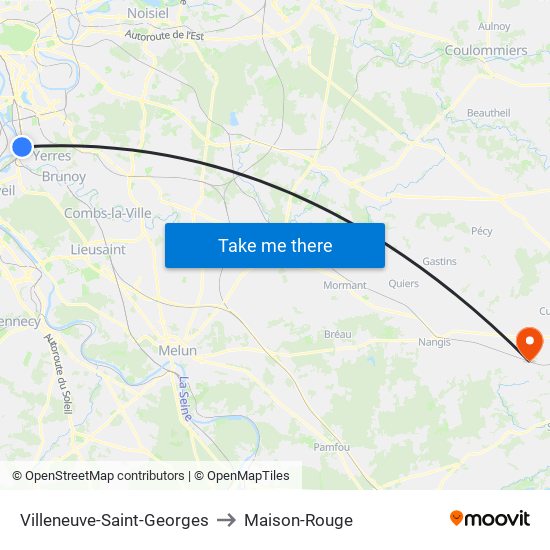 Villeneuve-Saint-Georges to Maison-Rouge map