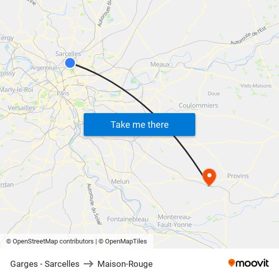 Garges - Sarcelles to Maison-Rouge map