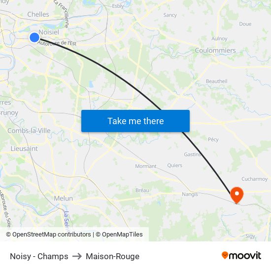 Noisy - Champs to Maison-Rouge map