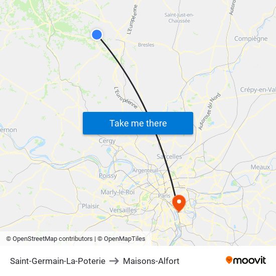 Saint-Germain-La-Poterie to Maisons-Alfort map