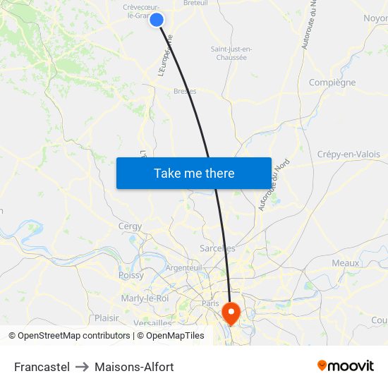 Francastel to Maisons-Alfort map