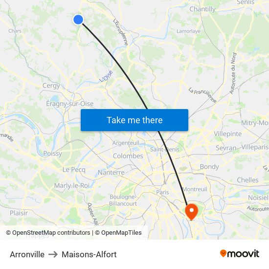 Arronville to Maisons-Alfort map