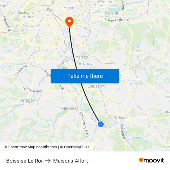 Boissise-Le-Roi to Maisons-Alfort map