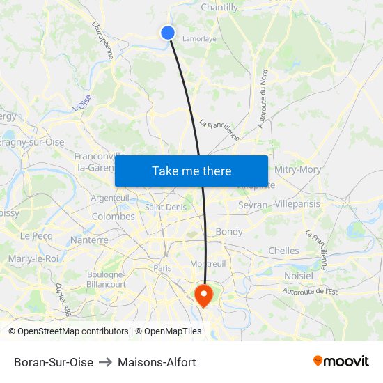 Boran-Sur-Oise to Maisons-Alfort map