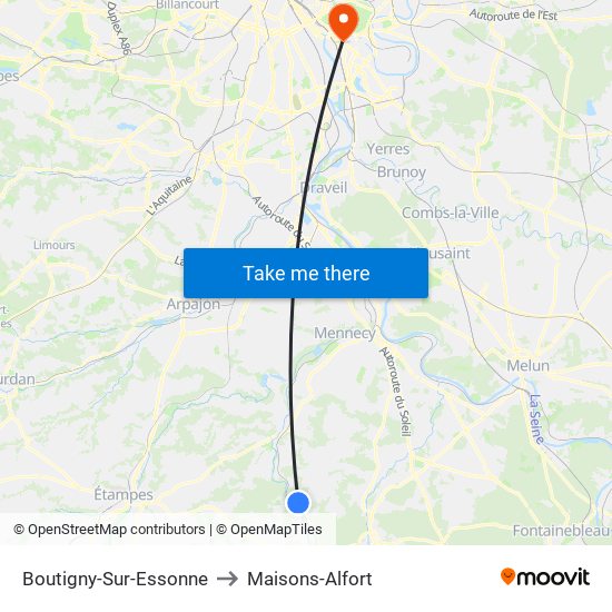 Boutigny-Sur-Essonne to Maisons-Alfort map