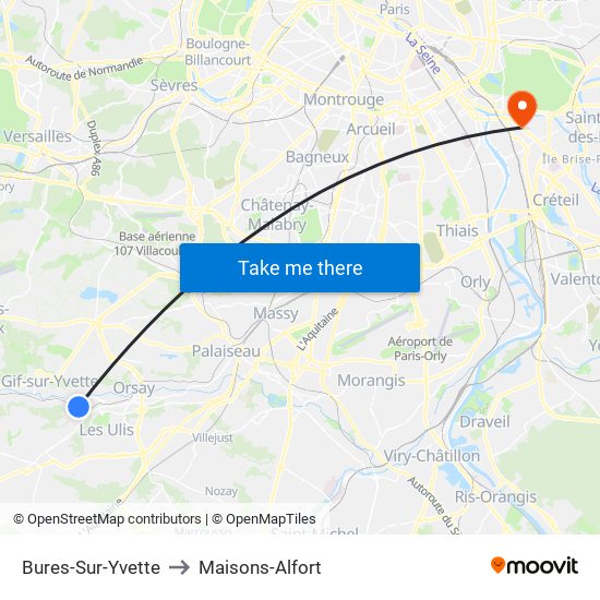 Bures-Sur-Yvette to Maisons-Alfort map