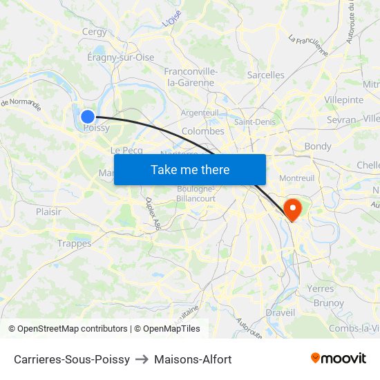 Carrieres-Sous-Poissy to Maisons-Alfort map