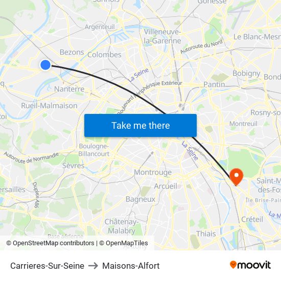 Carrieres-Sur-Seine to Maisons-Alfort map