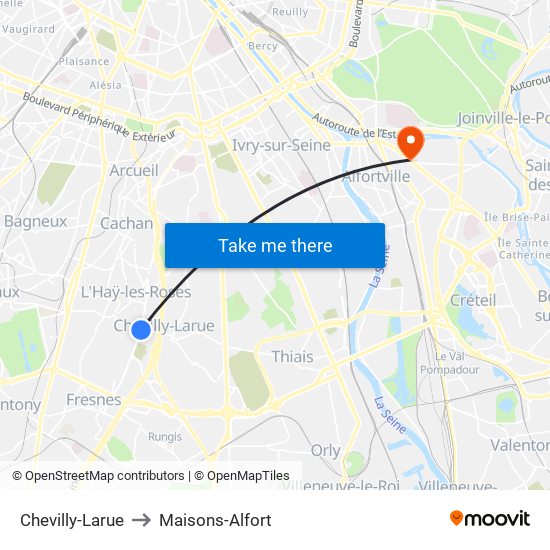 Chevilly-Larue to Maisons-Alfort map