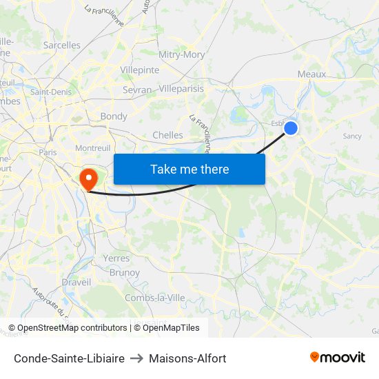 Conde-Sainte-Libiaire to Maisons-Alfort map