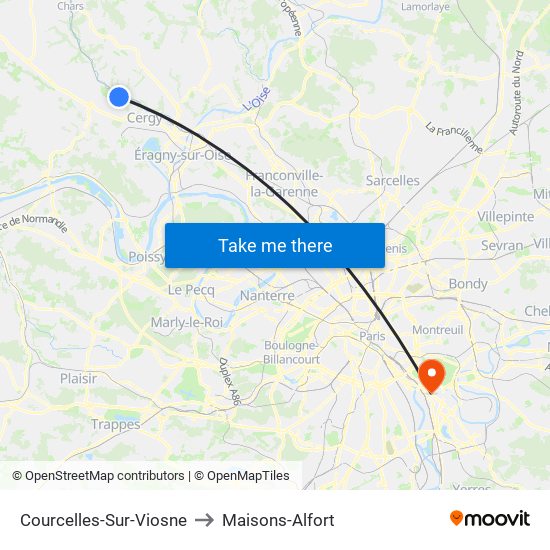 Courcelles-Sur-Viosne to Maisons-Alfort map