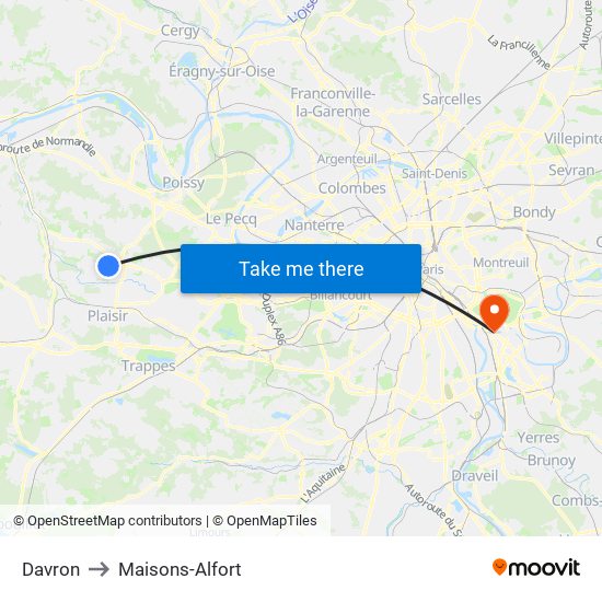 Davron to Maisons-Alfort map