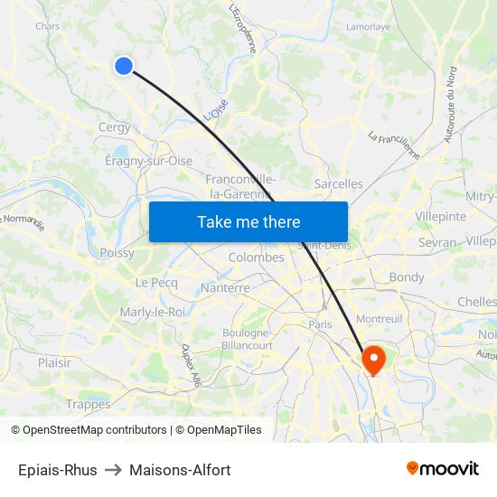 Epiais-Rhus to Maisons-Alfort map