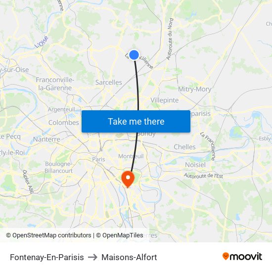 Fontenay-En-Parisis to Maisons-Alfort map