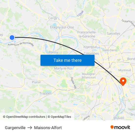 Gargenville to Maisons-Alfort map