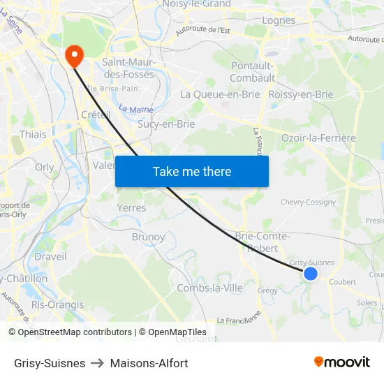 Grisy-Suisnes to Maisons-Alfort map