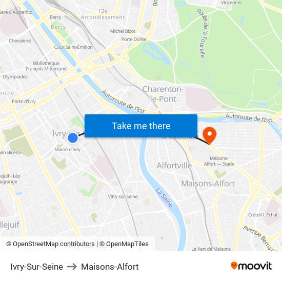 Ivry-Sur-Seine to Maisons-Alfort map