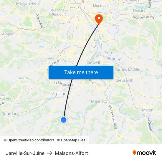 Janville-Sur-Juine to Maisons-Alfort map