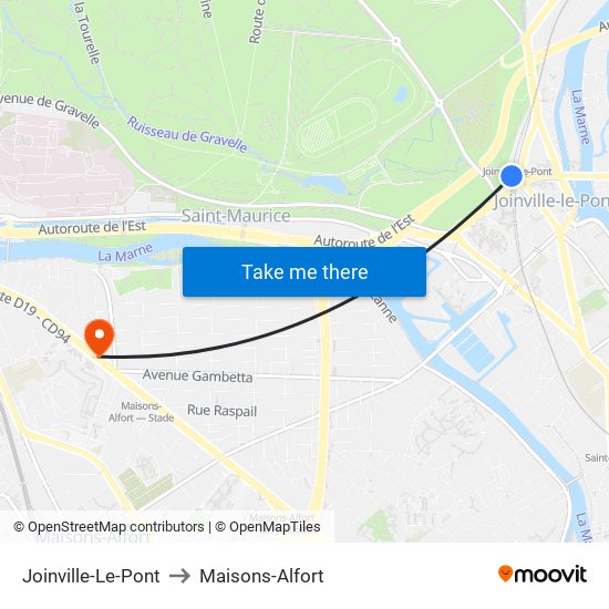 Joinville-Le-Pont to Maisons-Alfort map