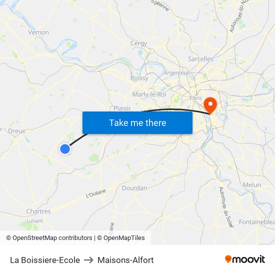 La Boissiere-Ecole to Maisons-Alfort map